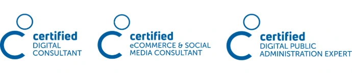 Certified Digital Consultant, certified eCommerce & Social Media Consultant, certified Digital Public Administration Expert ACIS zertifizierter Odoo Partner Österreich